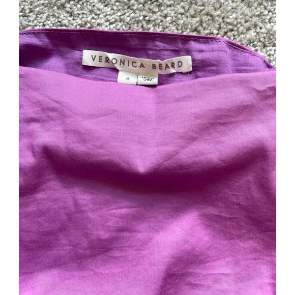 Veronica Beard Kayla gathered cropped blouse Purple 8 - Picture 7 of 8